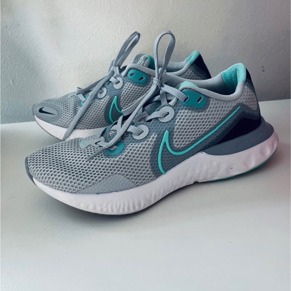 Nike Gray and Aqua Running Shoes